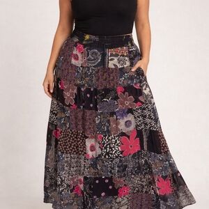 Boho Patchwork Maxi Skirt